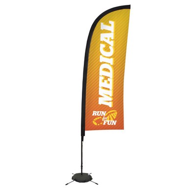 9' Premium Blade Sail Sign Flag, 1-Sided, Scissor Base