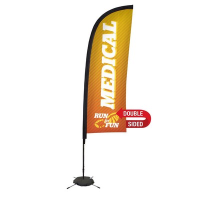 9' Premium Blade Sail Sign Flag, 2-Sided, Scissor Base